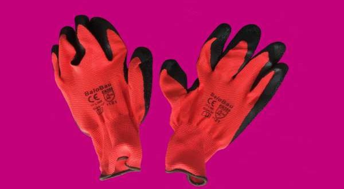 Nyári munkáskesztyű mártott, latex - piros/fekete