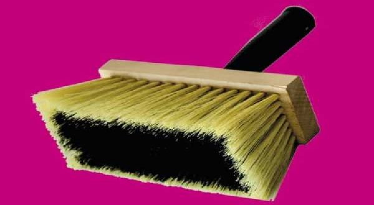 SZINTETIKUS meszelő, kenő kefe+szár